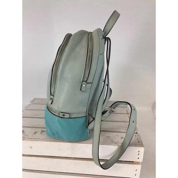 MICHAEL KORS, LARGE PEBBLED LEATHER BLUE BACKPACK WITH TAGS - Picture 5 of 16